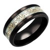 Glow in Dark Dragon Stainless Steel Wedding Band Ring Men Women Ginger Lyne Collection - 4 of 4
