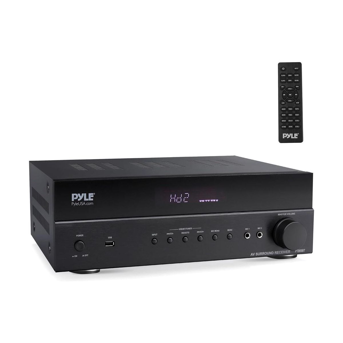 Pyle 5.2 Channel Hi-Fi Home Theater Receiver – Powerful Wireless Bluetooth Surround Sound Amplifier with 4K Ultra HD Support, MP3/USB/DAC, PT865BT