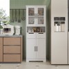 KTMBDW 67" Tall Bathroom Storage Cabinet, Freestanding Floor Storage with Glass Doors and Drawers, Bathroom Cabinet for Laundry Room, Office, White - 3 of 4