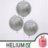 PartyWoo Foil Balloons Silver Disco Round 22 Inch 6 pcs - 4 of 4