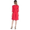 24seven Comfort Apparel Fit and Flare Scoop Neck Maternity Dress - 3 of 4