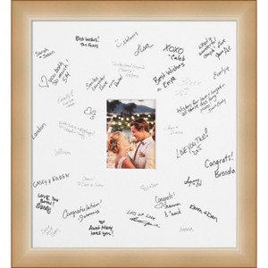 Eva Signature Mat Picture Frame – Guest Book Alternative for Weddings, Graduations, or Retirement – Autograph Photo Mat for Signature Board - 1 of 4