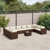 vidaXL Patio Lounge Set Brown, Cream White - 2 of 4