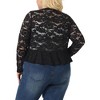 Agnes Orinda Women's Plus Size Long Sleeve Tie Front Sheer Lace Crop Cardigan - image 4 of 4