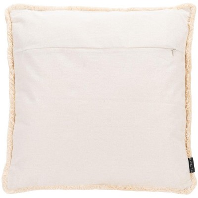 Rinley 19" Square Off-White Cotton Blend Throw Pillow