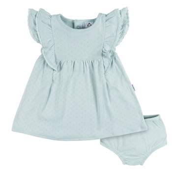 Gerber Baby Girls' Cotton Dress & Diaper Cover Set - 2-Piece