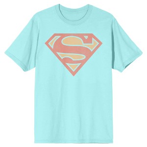 Superman Classic Logo Men's Celadon T-shirt - 1 of 2