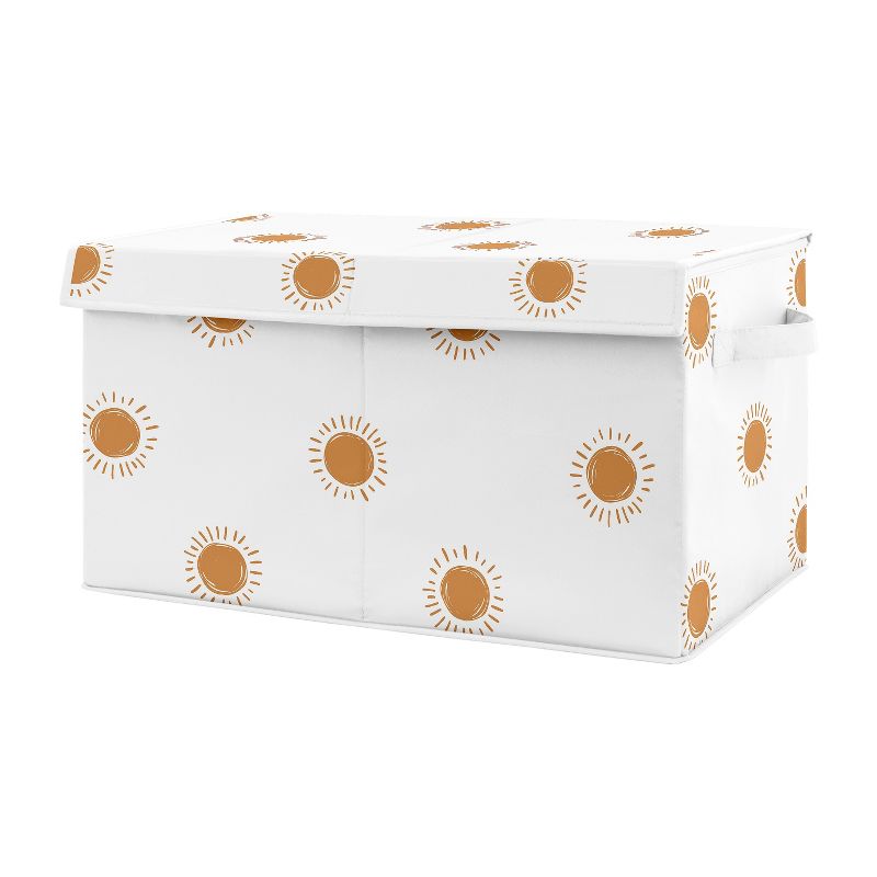 Sweet Jojo Designs Boy or Girl Gender Neutral Unisex Fabric Storage Toy Bin Boho Sun Orange and White, 1 of 6