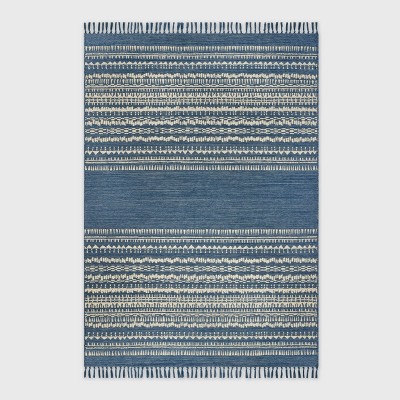 5' X 7' Global Stripe Outdoor Rug Blue - Threshold™ : Target