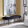 Uttermost Olivier Modern Black Upholstered Bench with Stainless Steel Frame - 2 of 4