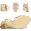 BLISSFUL STEP Women's Lace up Open toe Block Heel Sandal - 3 of 4