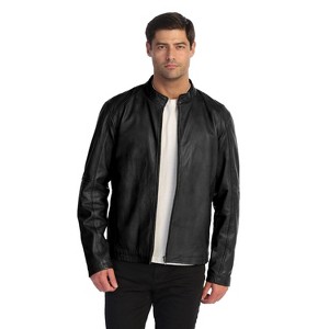 Gioberti Men's Sheepskin Classic Style Leather Jacket - 1 of 4