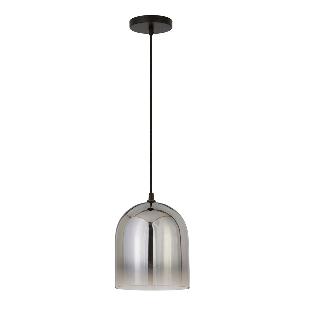 Photos - Chandelier / Lamp Hampton & Thyme 10" Wide Pendant with Glass Shade Smoked Nickel/Ombre Smok