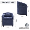 Modern Upholstered Swivel Dining Chair with Chenille Fabric, Ergonomic Backrest & 360° Casters, Soft Cushion, Compact Design-Cuddlewood - 4 of 4