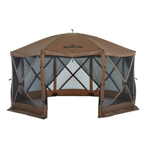 Hike Crew 14.5’ x 14.5’ Pop Up Gazebo, 8-Sided Outdoor Tent Canopy with Stakes, Ropes & More - Brown - 1 of 4