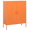 vidaXL Steel Storage Cabinet - Freestanding, Adjustable Shelves, 31.5"x13.8"x40", Industrial-Style Sideboard in Vibrant Orange - 2 of 4