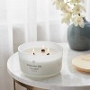 3-Wick Milky Glass Wooden Wick Rainwater Lily Jar Candle 20oz - Threshold™ - 2 of 3