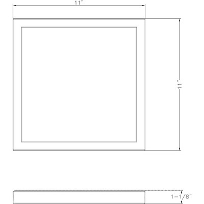 White Polycarbonate 11" LED Flush Mount Light with Edgelit Technology