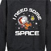Women's - Peanuts - Space Snoopy Lightweight French Terry Wide Neck Long Sleeve Shirt - 2 of 4