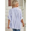 I AM A FASHION JUNKY Sky Blue Stripe Dolman Sleeve Oversized Blouse - 2 of 4
