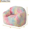Oversized Bean Bag Chair with Armrest & Backrest - Plush Faux Fur Memory Foam Lounger, Ergonomic Large Beanbag Sofa for Adults, Gaming Chair - 3 of 4