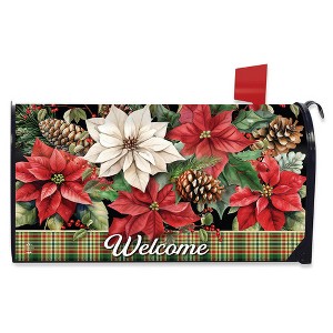 Briarwood Lane Winter Christmas Mailbox Cover  - Standard Size - Mixed Poinsettias For Christmas Mailbox Cover - 1 of 3