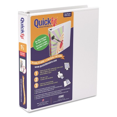 Stride QuickFit D-Ring View Binder 1 1/2" Capacity 8 1/2 x 11 White 87020