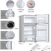 R.W.FLAME 3.2 Cu.Ft. Compact Mini Fridge with Freezer, 2-Door Design, Adjustable Shelves for Dorm, Apartment, Office, and Basement - 3 of 4