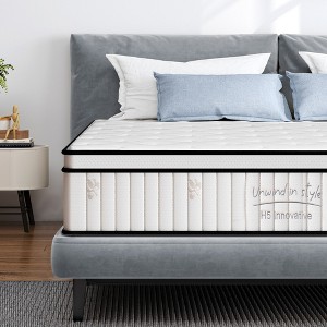 Sapphtopaz Mattress with Pressure Relief Medium Firm Hybrid Mattress with Pocket Spring & Memory Foam for Bed Frame, Bedroom, White - 1 of 4