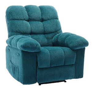 GustoWave Overstuffed Manual Recliner Chair,  Breathable Fabric Reclining Chair with Side Pockets, Steel Frame, Lazy Boy Recliner Single Sofa - 1 of 4
