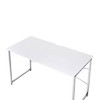 Royal Hampton Writing Desk with X Shaped Cross Bar and Chrome Finish, White - 3 of 4