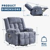 Wide Electric Power Lift Recliner Chair, Massage Sofa Chair with Heat for Elderly, Remote Control, 3 Positions, 2 Cup Holders, Side Pocket, USB Port - 3 of 4