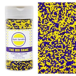 Mystic Sprinkles The Big Game: Purple & Yellow Nonpareil Mix 3.8oz - 1 of 4