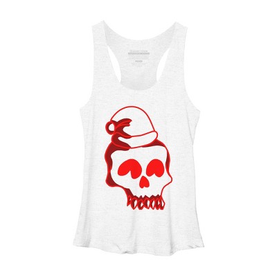 Women's Design By Humans Christmas love skull By Genthebunny Racerback Tank Top