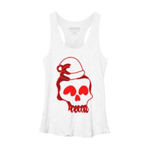 Women's Design By Humans Christmas love skull By Genthebunny Racerback Tank Top - 1 of 3