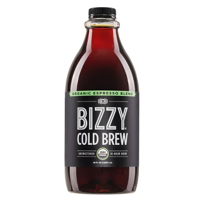 Bizzy Organic Espresso Blend Unsweetened Cold Brew Coffee - 48 fl oz