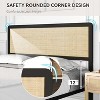 Full/Queen Size Bed Frame With Natural Rattan Headboard and Footboard, Platform With Strong Metal Slats Support - 4 of 4