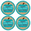 Big Dot of Happiness Teal Pumpkin - Halloween Allergy Friendly Trick or Trinket Name Tags - Party Badges Sticker Set of 12 - 3 of 4