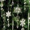 Aoibox 20pcs Acrylic Crystal Snowflake Icicle Drop Christmas Ornaments Set for Tree Winter Holiday Party Home Decoration - 2 of 4