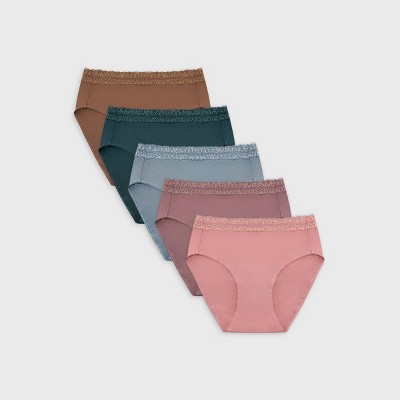 Fruit Of The Loom Women's 5pk Comfort Supreme Soft Ribbed Stretch Bikini  Underwear - Colors May Vary : Target