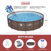 Coleman Round Durable Power Steel Frame Swim Vista Series II 18' x 48" Above Ground Outdoor Swimming Pool Set with Filter Pump and Ladder, Brown - 3 of 4