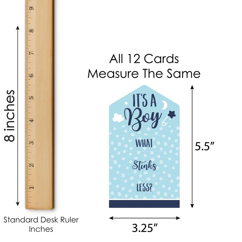 Big Dot of Happiness Baby Boy - Blue Baby Shower Game Pickle Cards - Conversation Starters Pull Tabs - Set of 12, 5 of 6
