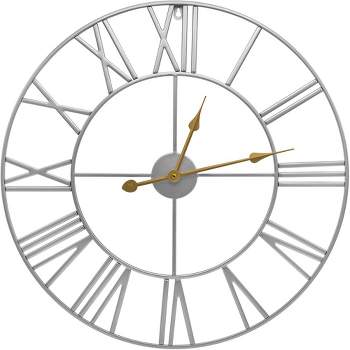 Sorbus Wall Clock, 16 Round Oversized Centurian Roman Numeral Style Home  Décor Analog Metal Clock (Black)