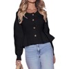 Coolmee Women's Cropped Cardigan Sweaters Fall Sleeve Button Cardigans Ruffled Hem Cute Sweater - 2 of 4
