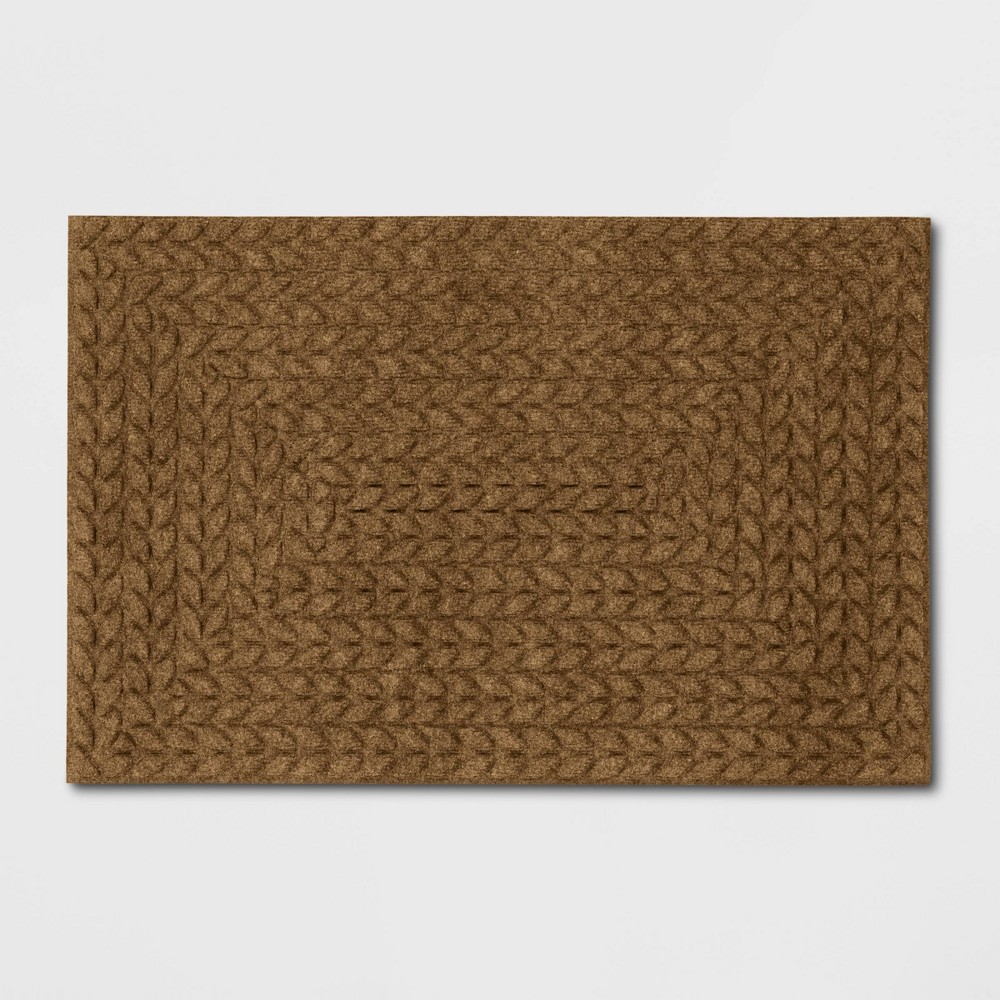 Photos - Doormat 2'x3' Absorbing Embossed Rope  Beige - Room Essentials™