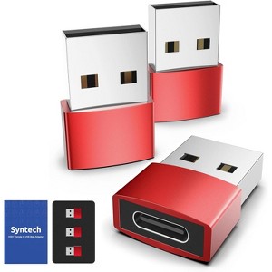 Syntech USB C Female to USB Male Adapter Pack of 3 [Travel Must Haves, Aluminum] USB C to USB Adapter, Type C Charger Cable Power Converter - 1 of 4