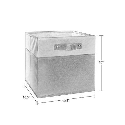 Taupe Two-Tone Fabric Collapsible Cube Storage Bins for Kids