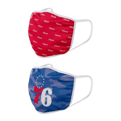 NBA Philadelphia 76ers Youth Clutch Printed Face Covering - 2pk