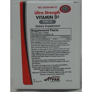 Avkare Vitamin D3 5000 IU Tablets, 50 Ct - 1 of 3