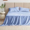 Hachikiko Satin 4 Piece Sheets Set,Luxury Silk Feel Bed Sheets with Deep Pocket (1 Flat Sheet, 1 Fitted Sheet, 2 Pillowcases),Queen - 3 of 4